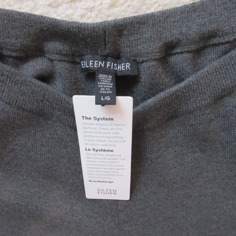 💕 EILEEN FISHER 100% Wool Ash Gray Crop Pants in Large - LIKE NEW 💕 - Picture 3 of 7
